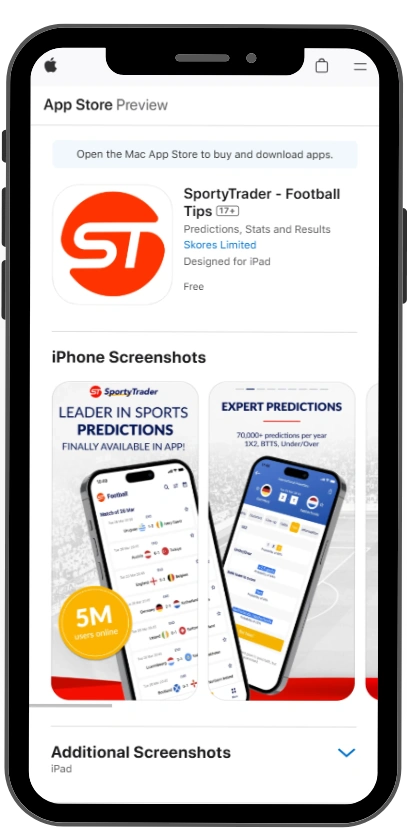 sporty trader iOS phone